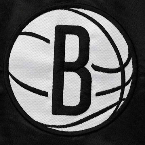 Black/Gray Brooklyn Nets The Enforcer Satin Jacket - Image 4