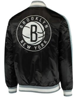 The Offensive Brooklyn Nets Varsity Black Satin Jacket