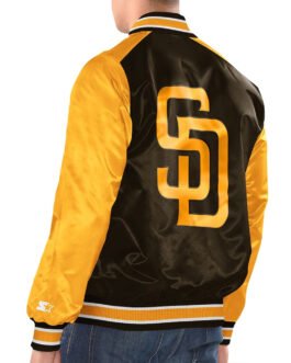 Brown/Gold San Diego Padres Renegade Varsity Satin Jacket