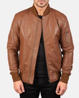 Bomber Black Leather MA-1 Jacket