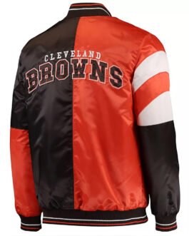 Cleveland Browns Leader Varsity Brown/Orange Satin Jacket