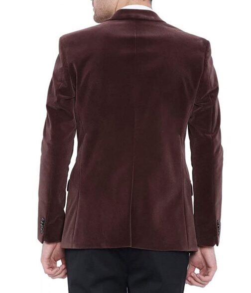 Men’s Two Button Brown Velvet Jacket - Image 2