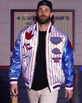 Philadelphia Phillies Bryce Harper Varsity Satin Jacket