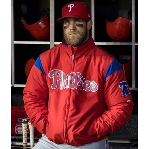 Bryce Harper Philadelphia Phillies Red Jacket - Image 4