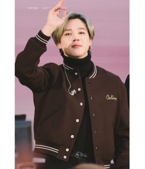 Celine Jimin Dynamite BTS Teddy Bomber Jacket - Image 7