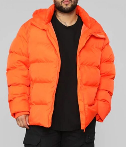 Classic Puffer Orange Bubble Jacket - Image 3