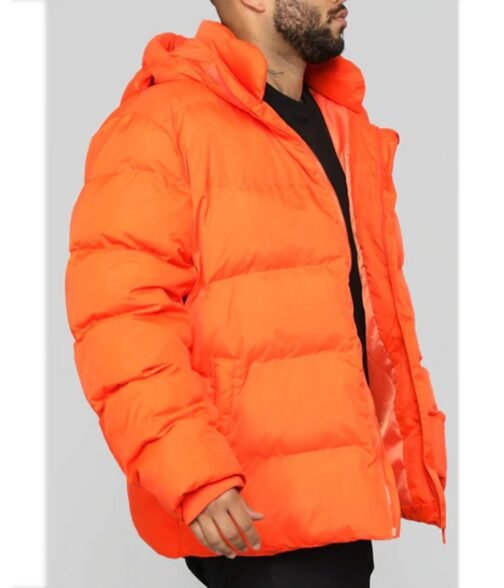 Classic Puffer Orange Bubble Jacket - Image 6