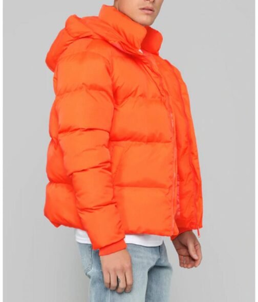 Classic Puffer Orange Bubble Jacket - Image 5