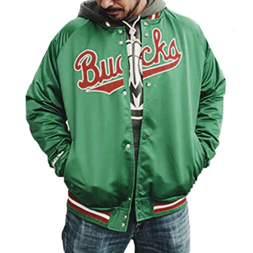 Classics Bomber Milwaukee Bucks Hardwood Green Jacket - Image 4