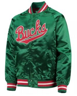 Classics Bomber Milwaukee Bucks Hardwood Green Jacket