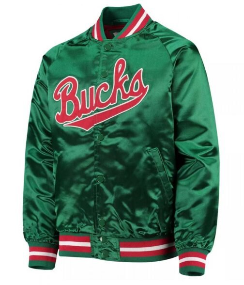 Classics Bomber Milwaukee Bucks Hardwood Green Jacket