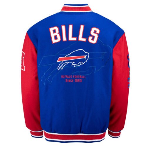 Buffalo Bills Blue and Red Varsity Wool Jacket - Image 2
