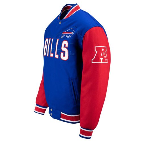 Buffalo Bills Blue and Red Varsity Wool Jacket - Image 4