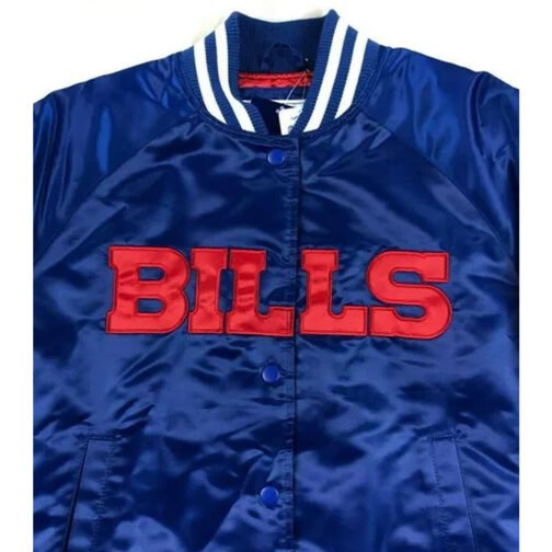 NFL Buffalo Bills Satin Royal Blue and Red Jacket - Image 12