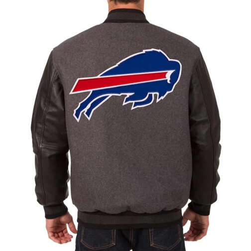 Buffalo Bills Charcoal and Black Varsity Jacket - Image 2