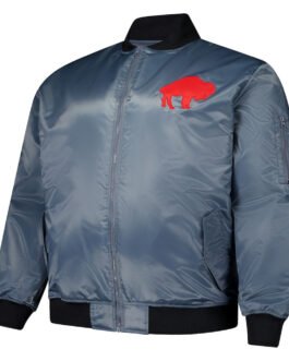 Buffalo Bills Charcoal Bomber Full-Zip Jacket