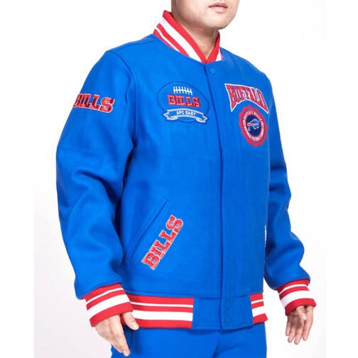 Buffalo Bills Crest Emblem Royal Varsity Jacket - Image 4