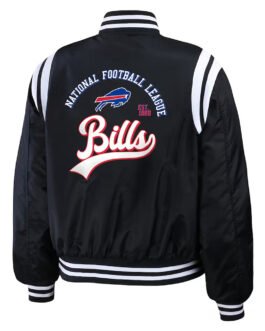 Buffalo Bills Full-Zip Black Bomber Jacket