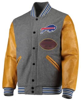Buffalo Bills Varsity Gray and Gold Jacket
