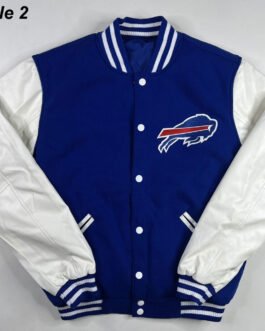 Buffalo Bills Blue and White Letterman Jacket