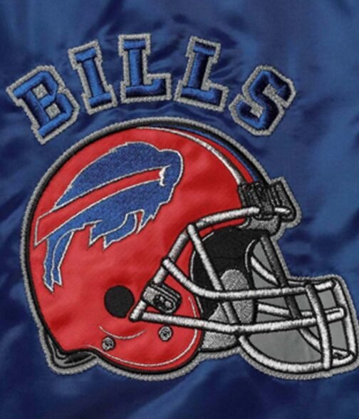 Buffalo Bills Locker Room Throwback Royal Blue and Red Jacket - Image 4