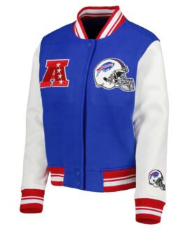 Royal/White Buffalo Bills Mash Up Varsity Jacket