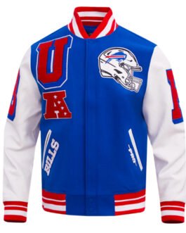 Buffalo Bills Mashup Rib Varsity Wool/Leather Jacket