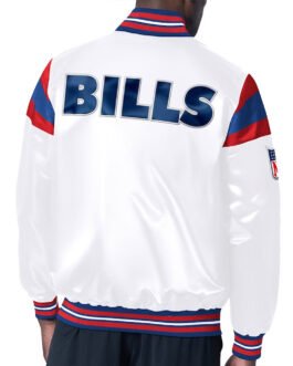 Buffalo Bills Midweight White Satin Jacket