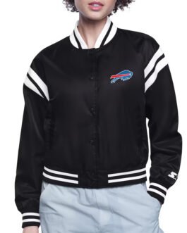 Buffalo Bills Printed Logo Varsity Satin Jacket