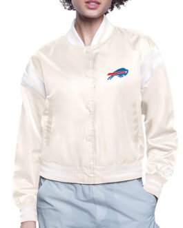 Buffalo Bills Printed Logo Varsity Satin Jacket
