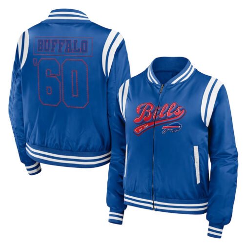 Buffalo Bills Royal Bomber Full-Zip Jacket - Image 3