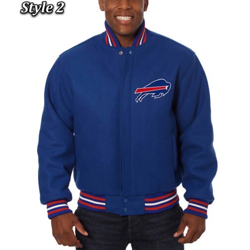 Buffalo Bills Royal Varsity Wool Jacket - Image 2