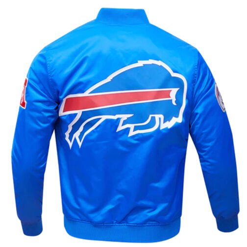NFL Buffalo Bills Satin Royal Blue and Red Jacket - Image 4