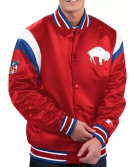 Shutout Throwback Buffalo Bills Red Satin Jacket