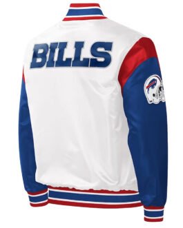 Buffalo Bills Throwback Warm Up Pitch Varsity Satin Jacket