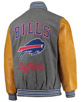 Buffalo Bills Varsity Gray and Gold Jacket