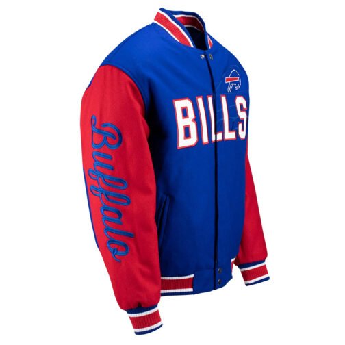 Buffalo Bills Blue and Red Varsity Wool Jacket - Image 3