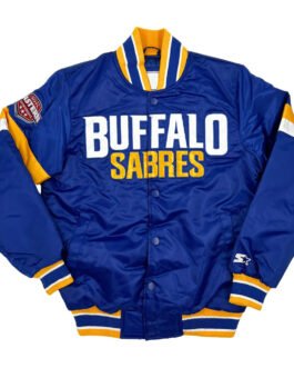 Buffalo Sabres Royal Snap Up Varsity Satin Jacket
