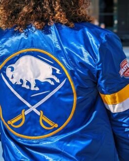 Buffalo Sabres Royal Snap Up Varsity Satin Jacket