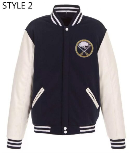 Varsity Buffalo Sabres Blue and White Two Tone Jacket - Image 2