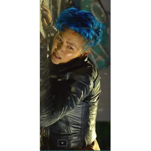 Christina Ricci The Matrix 4 Biker Leather Jacket - Image 9