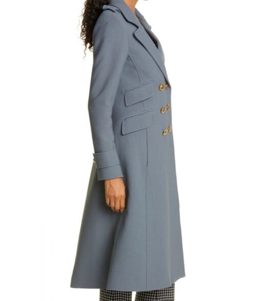 Bull S06 Geneva Carr Grey Double Breasted Wool Coat - Image 4
