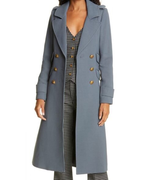 Bull S06 Geneva Carr Grey Double Breasted Wool Coat - Image 5