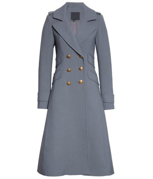 Bull S06 Geneva Carr Grey Double Breasted Wool Coat - Image 6