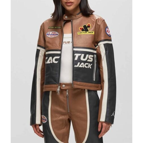 Cactus Air Jordan Leather Jacket - Image 3