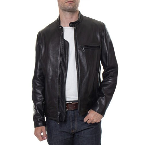 Men’s Cafe Racer 530 Leather Jacket - Image 4