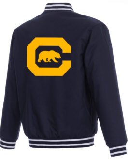 Cal Bears Navy Poly Twill Full-Snap Varsity Jacket