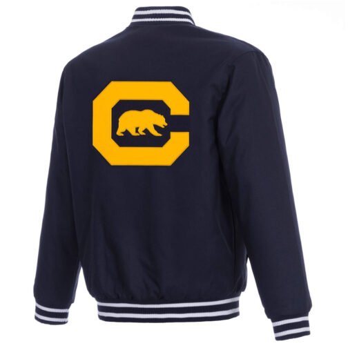 Cal Bears Navy Poly Twill Full-Snap Varsity Jacket - Image 2