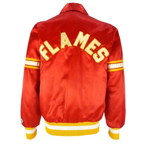 Calgary Flames 1980’s Red Satin Jacket - Image 2
