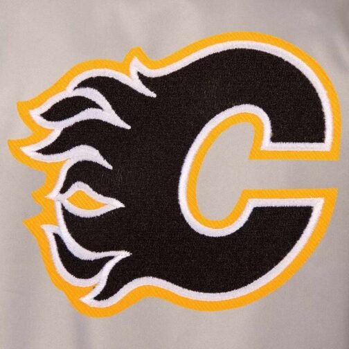 Calgary Flames Poly-Twill Gray and Black Jacket - Image 3